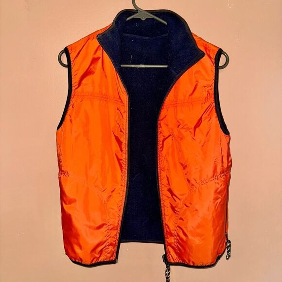 Weathertech Women's Full Zip Outerwear Puffer Vest Orange Black Size Medium - Picture 1 of 8
